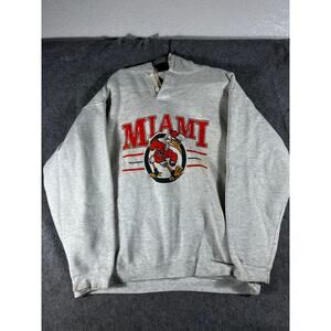 Vintage 90s Galt Crew Miami Hurricanes Hoodie Mens XL Gray Fleece Sweatshirt
